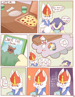 ambiguous_gender anthro box container dialogue duo feral food fur mischievous mischievous_smile pizza pizza_box purple_body purple_fur red_body red_eyes red_fur speech_bubble tan_body tan_fur text white_body white_fur spicykiwi nintendo pokemon pokemon_legends_arceus axel_(spicykiwi) scotch_(spicykiwi) cinderace cyndaquil generation_2_pokemon generation_3_pokemon generation_8_pokemon hisuian_form hisuian_typhlosion pokemon_(species) regional_form_(pokemon) scorbunny zigzagoon absurd_res comic english_text hi_res