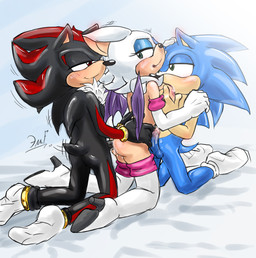 5_fingers anal anal_penetration anklet anthro anthro_on_anthro anthro_penetrated anthro_penetrating anthro_penetrating_anthro balls black_body blue_body bodily_fluids bracelet breast_grab breast_lick breast_play breasts butt chest_fur clothed clothing dripping erection female female_penetrated fingers footwear footwear_only fur genital_fluids genitals gloves green_eyes group group_sex hair half-closed_eyes hand_on_breast hand_on_hip handwear jewelry leaking_precum licking licking_lips male male/female male_penetrating male_penetrating_female mmf_threesome mostly_nude multicolored_body narrowed_eyes partially_clothed penetration penile penile_penetration penis penis_in_ass precum precum_drip red_eyes sex shoes smile socks socks_only tail tail_motion tan_body threesome tongue tongue_out trio two_tone_body white_body white_clothing white_footwear white_fur white_hair white_socks krazyelf sega sonic_the_hedgehog_(series) rouge_the_bat shadow_the_hedgehog sonic_the_hedgehog bat eulipotyphlan hedgehog mammal 2014 colored