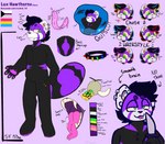 anthro demisexual_pride_colors lgbt_pride male pansexual_pride_colors pride_colors solo text vore skylersnotok lux_flare lux_hawthrone ailurid cobra hybrid mammal red_panda reptile scalie snake english_text hi_res model_sheet