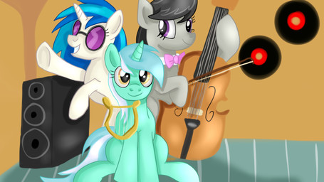 bowed_string_instrument cello female group horn inside lyre musical_instrument plucked_string_instrument record smile speaker string_instrument subwoofer trio jbond friendship_is_magic hasbro my_little_pony mythology lyra_heartstrings_(mlp) octavia_(mlp) vinyl_scratch_(mlp) earth_pony equid equine horse mammal mythological_creature mythological_equine pony unicorn 16:9 hi_res redraw widescreen