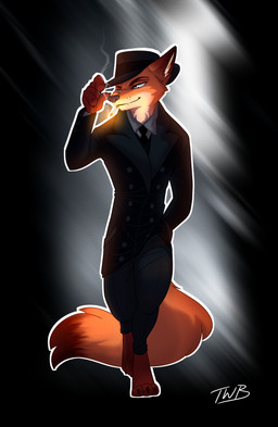 3_toes anthro barefoot biped cigarette clothed clothing dipstick_tail fedora feet green_eyes hat headgear headwear male markings multicolored_tail simple_background smile smoking solo standing tail tail_markings toes thewinterbunny disney zootopia nick_wilde canid canine fox mammal red_fox true_fox 2019 absurd_res hi_res icon