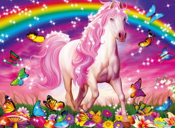 ambiguous_gender brown_hooves detailed_ambient_creature detailed_background feral field flower fungus grass group hair hooves looking_at_viewer meadow mushroom on_flower on_fungus outside pink_body pink_eyes pink_hair pink_skin plant quadruped rainbow rainbow_arch raised_leg solo_focus sparkles sunset super_gay tail michael_searle ambient_arthropod ambient_butterfly ambient_flier ambient_insect arthropod butterfly equid equine horse insect lepidopteran mammal colorful_theme digital_media_(artwork) lol_comments pink_theme