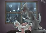 abdominal_bulge ahegao all_fours anal anal_penetration anthro anthro_on_anthro anthro_penetrated anthro_penetrating anthro_penetrating_anthro blush bodily_fluids clenched_teeth clothed clothing cum cum_drip cum_while_penetrated curling_toes doggystyle dripping duo feet from_behind_position fur genital_fluids legwear light looking_pleasured male male/male male_penetrated male_penetrating male_penetrating_male moonlight open_mouth partially_clothed pawpads paws penetration precum sex sleeves stockings tail tail_grab teeth mono-fur family_guy jasper_(family_guy) canid canine canis domestic_dog mammal wolf digital_media_(artwork) hi_res