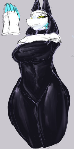anthro female floating_hands machine nun_outfit praying solo thick_thighs wide_hips ralseibutbigger deltarune undertale_(series) tasque_manager android felid mammal robot 2026 digital_drawing_(artwork) digital_media_(artwork) hi_res shaded sketch