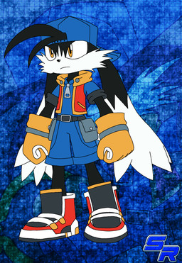 5_fingers belt black_body black_fur black_hair black_nose black_tail blue_background blue_bottomwear blue_clothing blue_shirt blue_shorts blue_topwear bottomwear clothed clothed_male clothing ear_tuft facial_tuft fingers fist footwear frown fur geometric_background gloves grey_buckle grid_background hair handwear male multicolored_body multicolored_fur pattern_background pockets red_clothing red_footwear red_shoes red_topwear red_vest shirt shoes shorts simple_background solo standing tail topwear tuft two_tone_body two_tone_fur two_tone_tail vest yellow_clothing yellow_eyes yellow_gloves yellow_handwear ryoosakuling bandai_namco klonoa_(series) klonoa domestic_cat felid feline felis mammal digital_drawing_(artwork) digital_media_(artwork) hi_res