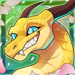 1:1 2024 blitzdrachin blue_eyes brown_horn conditional_dnp digital_drawing_(artwork) digital_media_(artwork) dragon fangs feral horn icon looking_at_viewer mythological_creature mythological_scalie mythology petals scales scalie smile smirk teeth user_avatar yellow_body yellow_scales