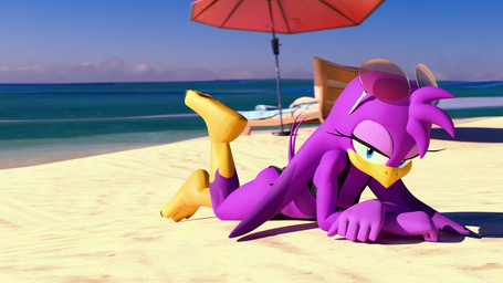 3_toes anthro avian_feet barefoot beach beach_chair bikini claws clothing eyewear eyewear_on_head feet female glasses glasses_on_head lying on_front plantigrade sand sea solo swimwear talons toe_claws toes two-piece_swimsuit umbrella water dargotdruid sega sonic_riders sonic_the_hedgehog_(series) wave_the_swallow avian bird hirundinid oscine passerine swallow_(bird) 16:9 3d_(artwork) blender_(artwork) blender_cycles_(artwork) digital_media_(artwork) hi_res widescreen