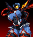 big_breasts breasts camel_toe clothed clothing cosplay female machine not_furry panties simple_background solo thick_thighs underwear weapon idler_r kill_la_kill new_blood_interactive studio_trigger ultrakill ryuko_matoi v1_(ultrakill) humanoid robot robot_humanoid absurd_res digital_media_(artwork) hi_res