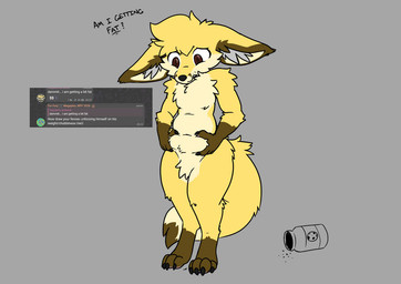anthro belly male overweight solo hayden_fencfoxo hayden_(hayden_fencfoxo) canid canine fennec_fox fox mammal true_fox