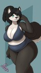 anthro big_breasts bikini breasts cleavage clothed clothing colored_nails curvy_figure female huge_breasts markings mole_(marking) nails overweight overweight_female playing_with_hair solo swimwear two-piece_swimsuit wide_hips lonnyk kayla_(lonnyk) canid canine canis domestic_dog husky mammal nordic_sled_dog spitz 4k 9:16 absurd_res hi_res