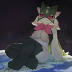 anthro areola big_breasts breast_curtains breasts earth female giga macro pink_areola planet solo ti-suger nintendo pokemon deity felid generation_9_pokemon mammal meowscarada pokemon_(species) absurd_res digital_media_(artwork) hi_res