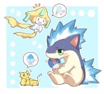 :3 <3 abstract_background ambiguous_gender arachnid arthropod blue_eyes blue_fire blush circle dialog fan fangs feral fire green_eyes group jirachi joltik legendary_pokémon nintendo pokémon popsicle quilava shaved_ice sleeping spider star submarine2027 text video_games zzz
Rating: Safe
Score: 3
User: AnacondaRifle
Date: July 04, 2013