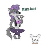 anthro bloodshot_eyes blue_eyes drugs eyewear female fur glasses grey_body grey_fur hair kendraeevee marijuana pink_sclera purple_hair smoking smoking_marijuana solo kendratheshinyeevee a_toon_rabbit_in_a_weasels'_den mary-jane_(kendraeevee) mammal mustelid musteline true_musteline weasel full-length_portrait hi_res portrait