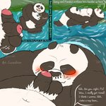 1:1 2021 anthro ari_guardian balls bear black_body black_fur black_nose blush comic dialogue dreamworks duo english_text erection eyes_closed father_(lore) father_and_child_(lore) father_and_son_(lore) fur genitals giant_panda hi_res humanoid_genitalia humanoid_hands humanoid_penis incest_(lore) kung_fu_panda li_shan_(kung_fu_panda) male male/male mammal master_po_ping nude outside overweight overweight_male parent_(lore) parent_and_child_(lore) parent_and_son_(lore) penis skinny_dipping son_(lore) text water white_body white_fur