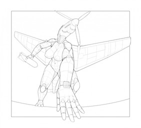 aircraft airplane anthro areola back_wings big_nipples bomb breasts cockpit curvy_figure explosives female fin genitals machine metallic_body nipples non-mammal_nipples not_furry nude nude_anthro nude_female propeller simple_background smile solo tail tail_fin vehicle vulva weapon white_background wings ndragon3 aeromorph living_aircraft living_machine living_vehicle hi_res monochrome sketch
