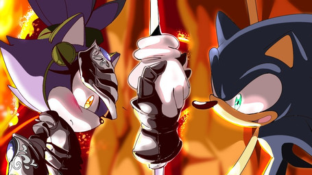 anthro armor blush clothing duo faceplate female flirting gauntlets gloves green_eyes hand_holding handwear hero knight male male/female simple_background warrior yellow_eyes jonasd69845 sega sonic_and_the_black_knight sonic_storybook_series sonic_the_hedgehog_(series) blaze_the_cat sir_percival_(sonic_and_the_black_knight) sonic_the_hedgehog domestic_cat eulipotyphlan felid feline felis hedgehog mammal