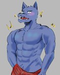 abs anthro bulge male muscular muscular_anthro muscular_male solo zartty_art canid canine canis domestic_dog mammal wolf absurd_res hi_res