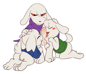 anus ball_sucking balls blush bottomless butt cave_story erection eyes_closed fellatio female group humanoid_penis king_(cave_story) kneeling lagomorph licking male mammal mimiga oral oral_sex paperclip_(artist) penis precum pussy pussy_juice red_eyes saliva scar sex standing sue_sakamoto tongue tongue_out toroko video_games
Rating: Explicit
Score: 6
User: beartraps
Date: March 26, 2014