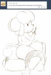 anthro anus big_butt black_nose breasts butt featureless_feet featureless_hands feet female looking_at_viewer looking_back nude open_mouth side_boob small_breasts smile solo thick_thighs darky animal_crossing nintendo tumblr harriet_(animal_crossing) canid canine canis domestic_dog mammal poodle hi_res