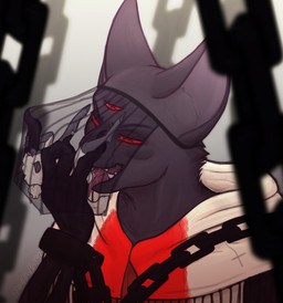 3_eyes anthro barbed_tongue black_body black_fur blush chain claws clothed clothing cloven_hooves cunnilingus dominant dominant_male duo extreme_size_difference eyelashes eyes_closed female fur grey_body hair head_thrown_back holding_in_hand holding_legs_open hooves horn legs_up licking long_hair lying male male/female moan multi_eye obscured_oral on_back open_mouth oral pawpads red_eyes sex sharp_teeth size_difference skeletal spiral_horn submissive submissive_female tail teeth tongue vaginal veil white_body white_eyelashes wool_(fur) wool_hair thiritherabbit cult_of_the_lamb massive_monster_(studio) lamb_(cult_of_the_lamb) narinder the_one_who_waits bovid caprine domestic_cat felid feline felis mammal sheep 2026 digital_drawing_(artwork) digital_media_(artwork) hi_res demigirl_(lore) nonbinary_(lore)
