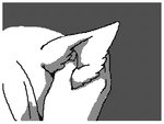 ambiguous_gender disembodied_hand duo ear_rub hair inner_ear_fluff pattern_background simple_background tuft peculiarmarsu ambiguous_species human mammal 2018 2d_animation 4:3 animated low_res monochrome short_playtime