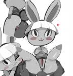 animal_crossing anthro anus blush blush_stickers bonbon_(animal_crossing) bottomless butt butt_grab clothed clothing duo faceless_character faceless_male featureless_feet feet female female_focus genitals hair hand_on_butt heart_symbol lagomorph legs_up leporid looking_at_viewer low-angle_view male male/female mammal motion_lines multiple_poses n0ncanon nintendo one_eye_closed pose pussy rabbit shaking short_stack simple_background solo_focus spot_color standing trembling white_background