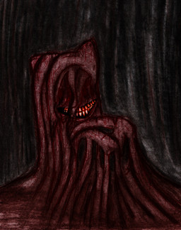 ambiguous_gender anthro belly blood bodily_fluids digestion digestive_fluids digestive_juice guts hooves inside_stomach intestines melting_body nightmare_fuel organs smile solo stomach teeth unhappy893 hasbro my_little_pony fan_character equid equine horse mammal pony absurd_res hi_res traditional_media_(artwork)