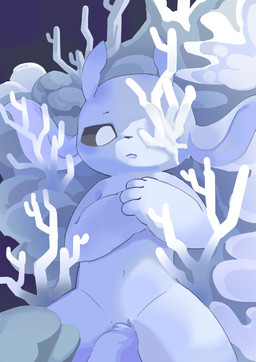 ambiguous_gender anthro fur sea seabed simple_background solo toony water white_body white_fur hongyan_(artist) microsoft ori_(series) xbox_game_studios ori_(ori) anthozoan aquatic cnidarian coral guardian_spirit 2025 absurd_res detailed hi_res