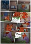 2017 absurd_res anthro bed blush border canid canine clock comic disney english_text eyes_closed female flower fox fur furniture hi_res judy_hopps kissing lagomorph leporid male mammal nick_wilde orange_body orange_fur peanut.k plant rabbit red_fox text true_fox white_border zootopia