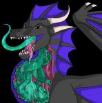 black_body black_outline black_scales bodily_fluids claws duo feral frill_(anatomy) horn internal looking_at_viewer male membrane_(anatomy) membranous_frill multicolored_body multicolored_scales open_mouth oral_vore outline purple_body purple_scales red_eyes saliva scales simple_background size_difference smile soft_vore stripes tail teeth tongue tongue_out transparent_background two_tone_body two_tone_scales vore wings thera mythology garothal shadowcloud dragon helmeted_lizard lizard mythological_creature mythological_scalie plumed_basilisk reptile scalie 2017 alpha_channel bust_portrait digital_media_(artwork) hi_res portrait