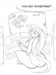 anthro biped clothed clothing dialogue female hair long_hair open_mouth sitting solo text conditional_dnp suirano allin scalie 2017 english_text monochrome sketch