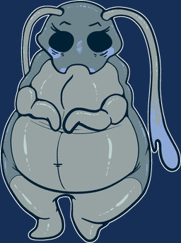 antennae_(anatomy) anthro belly biped black_eyes empty_eyes eyebrows eyelashes female looking_at_viewer solo standing worst-at-life hollow_knight_(franchise) team_cherry bretta_(hollow_knight) arthropod beetle insect 2026 alpha_channel blue_and_white hi_res monochrome