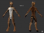 4_toes animal_genitalia anthro balls biped black_body black_fur blue_eyes butt chest_tuft claws digitigrade feet flaccid fur genitals male nude open_mouth orange_body orange_fur pawpads paws penis pubes red_penis sheath short_tail simple_background solo spots standing stripes tail toe_claws toes tuft white_body white_fur taj_(artist) cain felid feline mammal serval 3d_(artwork) 4:3 digital_media_(artwork)