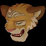 anthro eyes_closed male markings open_mouth solo teeth white_markings raghan kaorh felid mammal pantherine tiger 1:1 2017 alpha_channel headshot_portrait icon portrait