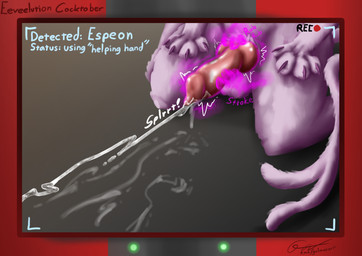 balls bodily_fluids cum cum_drip cum_on_ground cumshot dripping ejaculation electronics erection feral fur genital_fluids genitals hands-free knot magic male masturbation monitor penis pink_body pokedex purple_body recording shaking shivering solo tail telekinesis text galma cocktober nintendo pokemon eeveelution espeon generation_2_pokemon pokemon_(species) 2025 absurd_res comic english_text hi_res signature url