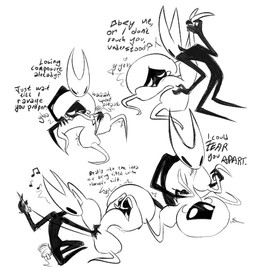 anthro dialogue duo female female/female fingering flustered hands_on_shoulders heart_symbol kneeling lying musical_note musical_symbol on_back raised_leg sex stitch_(sewing) symbol teasing text whistling objectfucker hollow_knight:_silksong hollow_knight_(franchise) team_cherry hornet_(hollow_knight) lace_(hollow_knight:_silksong) arthropod insect english_text monochrome