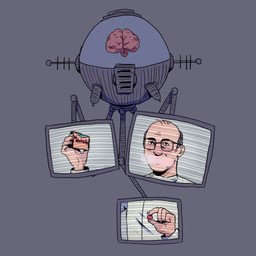 ambiguous_gender balding box brain_in_a_jar cathode_ray_tube clothing coat container crt_effect eyewear glasses grey_background hair holding_box holding_container holding_object holding_pill lab_coat machine metallic_body new_vegas not_furry pill_box_(object) screen simple_background solo topwear wearing_glasses owainigo fallout microsoft dr._8 human mammal robot think_tank_(fallout) 1:1 low_res male_(lore)