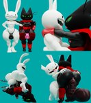 3_toes 5_fingers anal anal_penetration anthro anus arm_around_shoulders arm_around_waist backsack balls big_butt big_dildo black_body black_clothing black_fur black_underwear blue_background bodily_fluids butt cape circumcised clothing cum cum_in_ass cum_inside dildo dildo_insertion duo erection feet fingers french_kissing fur g-string genital_fluids genitals gloves green_eyes half-closed_eyes hand_on_butt hand_on_hip handwear humanoid_genitalia humanoid_penis interspecies kissing long_ears male male/male mouth_closed narrowed_eyes nipples open_mouth penetration penile penile_penetration penis pink_anus pink_clothing pink_nipples pink_underwear pushing rear_view red_cape red_clothing red_gloves red_handwear saliva saliva_on_tongue saliva_string sex_toy sex_toy_insertion sharp_teeth simple_background small_waist smile sound_effects standing tassets teeth text thick_thighs toes tongue tongue_out underwear white_body white_fur wide_hips camseven cartoon_network mao_mao:_heroes_of_pure_heart sam_and_max max_(sam_and_max) sheriff_mao_mao_mao domestic_cat felid feline felis lagomorph leporid mammal rabbit 2023 3d_(artwork) digital_media_(artwork) english_description hi_res sketch_page