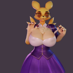 anthro big_breasts breasts cleavage clothed clothing dancing dress eyes_closed female grey_background happy simple_background smile solo wide_hips neumond_art bandai_namco blender_cycles digimon digi_(yourdigimongirl) digimon_(species) renamon 1:1 3d_(artwork) 3d_animation animated blender_(artwork) digital_media_(artwork) no_sound short_playtime webm