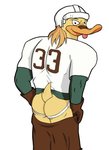 anthro butt cheeky clothing hockey jockstrap male mooning solo sport underwear puck-the-buck disney mighty_ducks nosedive_flashblade anatid anseriform avian bird duck