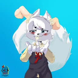 anthro bodily_fluids bulge clothing cum cum_from_mouth cum_from_nose cum_in_clothing cum_in_ear cum_in_mouth cum_in_nose cum_inside cum_through cum_through_clothing deep_penetration ear_penetration femboy fluffy fluffy_tail genital_fluids group leaking leaking_cum male male/male penetration penile penile_penetration penis_in_ear tail trio wet wet_clothing gnocchi kyopikoto kyopikoto_(kyopikoto) canid canine canis mammal wolf 1:1 hi_res