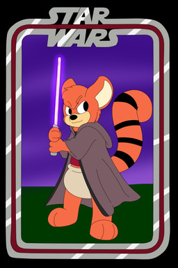 3_toes 4_fingers abdl anthro barefoot belly big_ears black_border black_clothing black_eyes black_markings black_nose black_robe black_shirt black_stripes black_topwear black_tunic border brown_clothing brown_robe brown_shirt brown_topwear brown_tunic clean_diaper cloth_diaper clothed clothing confident confident_anthro confident_expression confident_female detailed_background diaper diaper_fetish feet female field fingers fur furrowed_eyebrows furry_tail grass grass_field grey_border hair handpaw head_tuft hindpaw holding_lightsaber holding_object holding_weapon hood hood_down jedi jedi_tunic lightsaber logo looking_at_another looking_offscreen markings maroon_clothing maroon_shirt maroon_topwear melee_weapon metal multicolored_body multicolored_border multicolored_clothing multicolored_ears multicolored_fur multicolored_robe multicolored_tail multicolored_topwear multicolored_tunic open_clothing open_robe orange_arms orange_belly orange_body orange_chest orange_ears orange_face orange_feet orange_fur orange_hair orange_hands orange_legs orange_neck orange_paws orange_tail orange_torso pantsless pantsless_anthro pantsless_female paws plant purple_lightsaber purple_sky raised_tail raised_weapon red_border ring_(marking) ringed_tail robe science_fiction shirt sky skyscape smile smirk smirking_at_another solo striped_markings striped_tail stripes tail tail_markings tan_diaper tan_face tan_inner_ear tan_snout toes topwear tuft tunic weapon wearing_diaper agumonofalchemy may_the_4th star_wars star_wars_day the_pacifier_(liliana_sharpe) ailurid mammal red_panda absurd_res colored digital_drawing_(artwork) digital_media_(artwork) hi_res