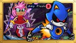 aura blue_body clothing dress frown fur gameplay_mechanics gloves green_eyes handwear machine pink_body pink_fur red_eyes youtube_thumbnail jewelmoon sega sonic_adventure sonic_the_hedgehog_(series) amy_rose metal_sonic eulipotyphlan hedgehog mammal robot 16:9 hi_res widescreen