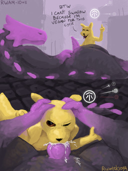 ambiguous_gender angry animal_genitalia animal_penis bodily_fluids cum cum_from_mouth cum_in_mouth cum_inside cum_splatter detailed_background dialogue dominant dominant_pov duo erection feral first_person_view forced frown genital_fluids genital_slit genitals grey_body knot looking_at_viewer male male/ambiguous open_mouth oral oral_penetration outside penetration penile penis pink_body pink_penis precum questionable_consent saliva saliva_string semi-anthro sex smile tail tapering_penis text tongue yellow_body ruimtekroeg instant_loss_2koma rain_world videocult monk_(rain_world) lizard lizard_(rain_world) mammal pink_lizard_(rain_world) reptile scalie slugcat 3:4 digital_media_(artwork) english_text hi_res shaded