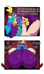 anthro beak bedroom_eyes big_butt bodily_fluids breasts butt butt_focus duo feathers feet female genitals handjob heart_symbol kerchief looking_at_viewer multicolored_body narrowed_eyes nude oral penile penis seductive sex shush simple_background sweat tail talons text thick_thighs toes wide_hips wings golden_bag_nero epic_games fortnite budge_(fortnite) avian bird budgerigar loriinae mammal parakeet parrot true_parrot absurd_res digital_media_(artwork) english_text hi_res