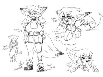 anthro big_breasts big_butt big_tail bottomwear breasts butt cleavage clothed clothing dialogue eye_bags facial_markings female freckled_face freckles head_markings huge_breasts large_tongue long_tongue markings scale_markings scales shorts solo tail text text_on_clothing text_on_topwear thick_thighs tired tired_eyes tongue tongue_out topwear wings glubtastic blizzard_entertainment mythology warcraft straszalia_(glubtastic) canid canine dragon fox hybrid mammal mythological_creature mythological_scalie scalie vulpera 2024 4:3 english_text hi_res monochrome signature