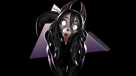 anthro barely_visible_genitalia barely_visible_vulva bent_over big_breasts black_background black_body black_fur black_hair black_nipples bone breasts eyebrows fangs female fur genitals hair hair_between_eyes long_hair long_tongue looking_at_viewer nipples nude nude_anthro nude_female sharp_teeth simple_background skull skull_head smile smiling_at_viewer solo tail teeth tongue tongue_out triangle_(shape) vulva white_eyes zelyonka bom39_(modeler) scp_foundation mal0_(bom39) scp-1471-a canid canine malo mammal skulldog_(species) 16:9 2025 3d_(artwork) 4k absurd_res digital_media_(artwork) hi_res source_filmmaker_(artwork) watermark widescreen