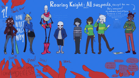 age_difference ambiguous_gender ambiguous_human angry anthro antlers backpack blonde_hair blue_background blue_lipstick boots bottomwear brown_body christmas_clothing clothing dark_hair denim denim_bottomwear denim_clothing dialogue drawing_(object) dress eyewear faceless female footwear gesture glasses gloves grey_body group hair hand_gesture handwear high_heels holding_bat holding_knife holding_object holidays horn jacket katana knife lipstick long_sleeves looking_at_viewer makeup male mature_female melee_weapon meme_background pointing pointing_at_self red_body sandals scarf shadowed_eyes shirt shoes short_hair simple_background skirt standing sword text topwear weapon white_body yellow_body younger_female aseji christmas deltarune dexter_(series) undertale undertale_(series) asriel_dreemurr carol_holiday dess_holiday james_doakes kris_dreemurr papyrus_(undertale) ralsei rudolph_holiday sans_(undertale) tasque_manager vessel_(deltarune) bovid caprine deer goat human mammal new_world_deer soul_(undertale) 16:9 2026 absurd_res digital_media_(artwork) english_text hi_res russian_text widescreen