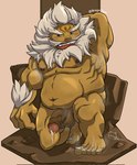 balls belly big_belly biped bodily_fluids genital_fluids genitals humanoid_genitalia humanoid_hands humanoid_penis male musclegut muscular musk navel penis precum solo bragotiger breath_of_the_wild nintendo the_legend_of_zelda lord_daruk goron humanoid 2022 hi_res