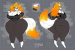 anthro big_breasts big_butt bottomwear bra breasts butt choker clothing eyewear female fur glasses hair huge_breasts huge_butt huge_thighs jewelry necklace orange_hair pants purple_eyes solo sweater sweatpants thick_thighs topwear underwear white_body white_fur wide_hips baranarts millie_(ketsukanevixen) canid canine fox humanoid mammal 3:2 model_sheet reference_image